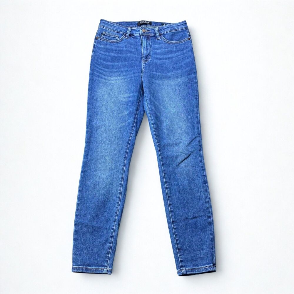 Judy Blue Womens 9/29 Skinny Jeans Medium Wash Stretch Denim Mid Rise JB88212